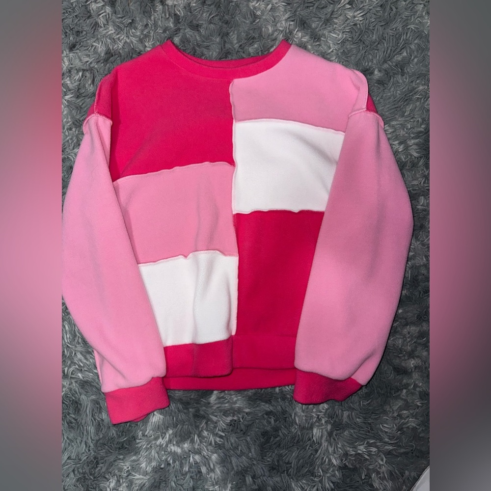 SHEIN EZwear Colorblock Top-stitching Drop Shoulder Sweatshirt